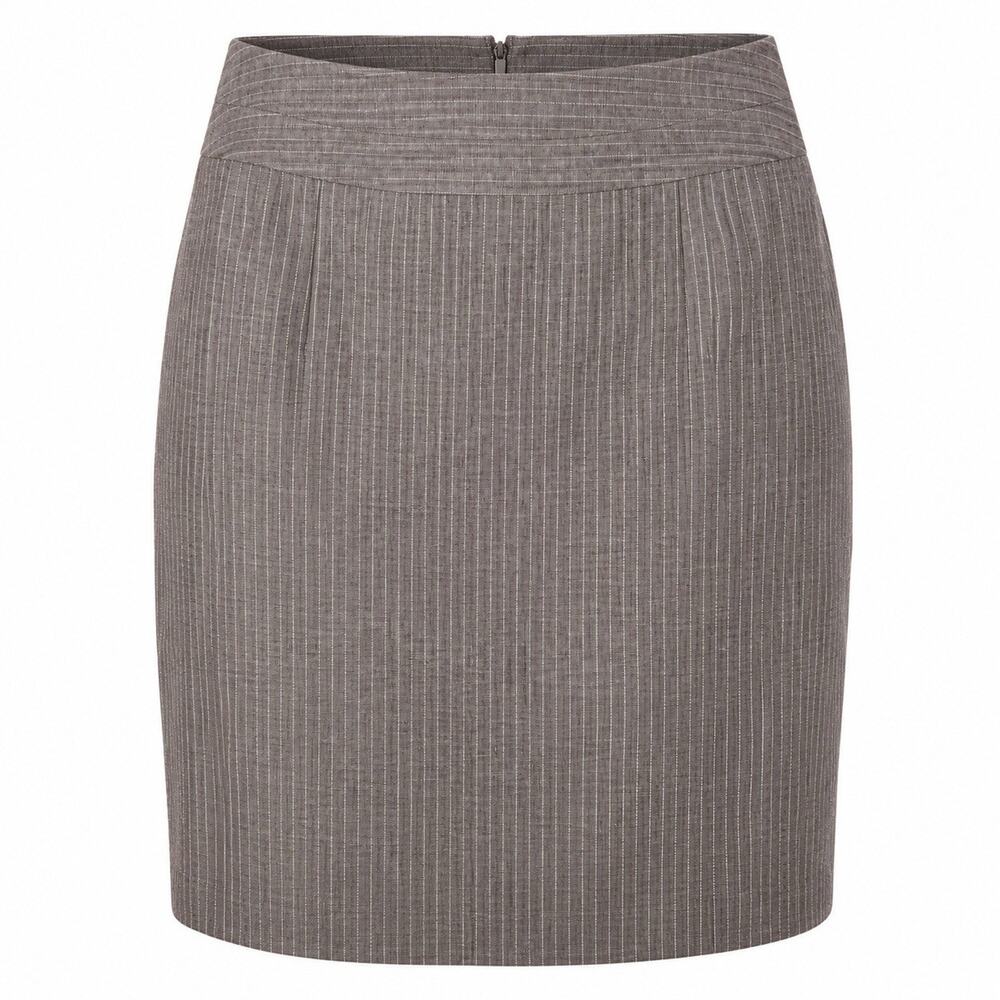 AGB Women’s Size 12 Brown Pinstripe Pencil Skirt Back Vent NWT Career